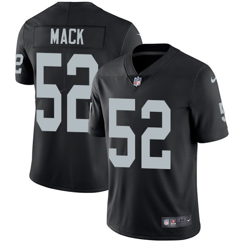 Nike Raiders #52 Khalil Mack Black Team Color Men's Stitched NFL Vapor Untouchable Limited Jersey - Click Image to Close